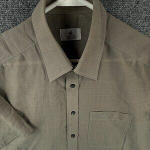 Lanvin Classique Button Up Shirt Size 100 Gray Short Sleeve Pocket Polyester
